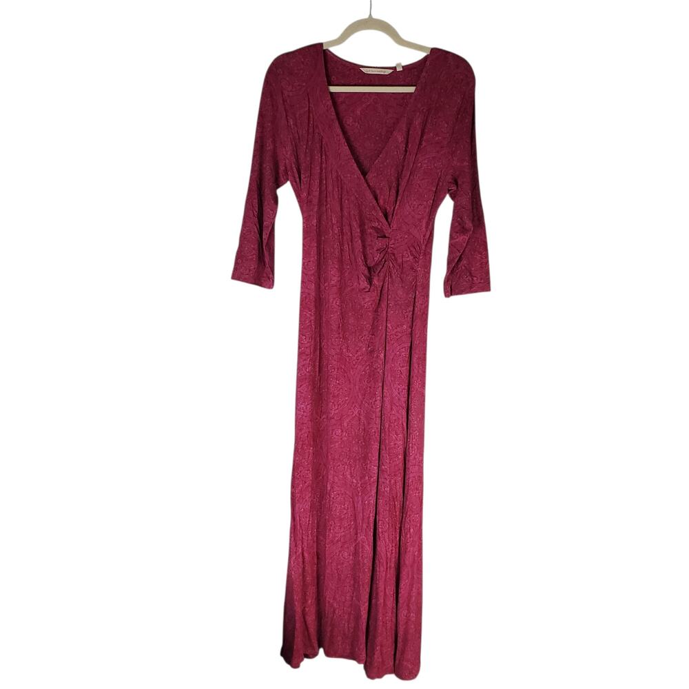 Soft Surroundings Womens Berry Tapestry Multi Hyannis Maxi Dress Size Medium